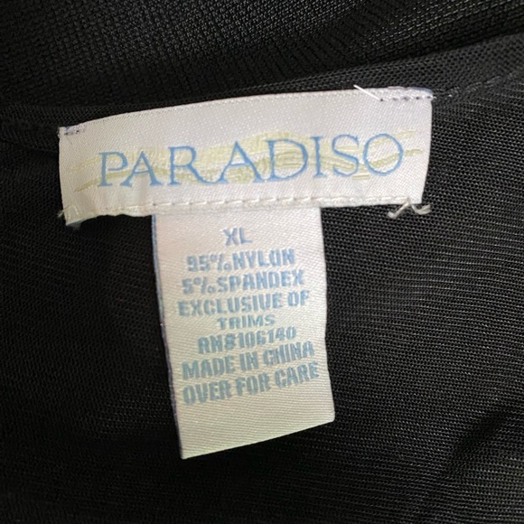 Paradiso Black Lace Babydoll Top with Button-Up Back and Bell Sleeves - Picture 5 of 7